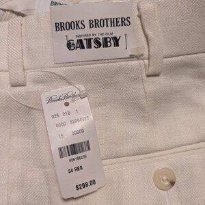 Brooks Brothers Great Gatsby Collection Linen Trousers 34R NWT